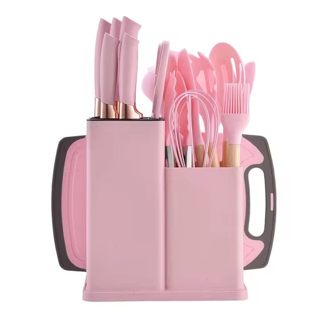 Kit de Cozinha 19 Utensílios em Silicone Premium + Brinde Incluso